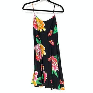 Old Navy Women's Size Medium Shirred Back Sundress Black Floral A-Line